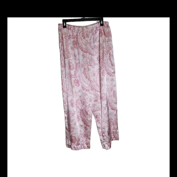 Valerie Stevens Intimates Pink Paisley Floral  Pajama Set Size XL - Picture 4 of 13